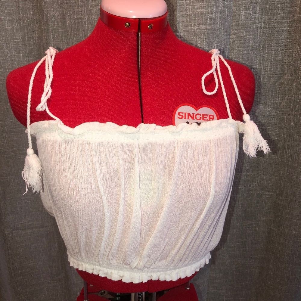 White Cropped Tank Top